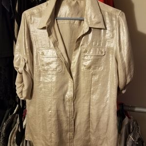 Gold/champagne Calvin button up